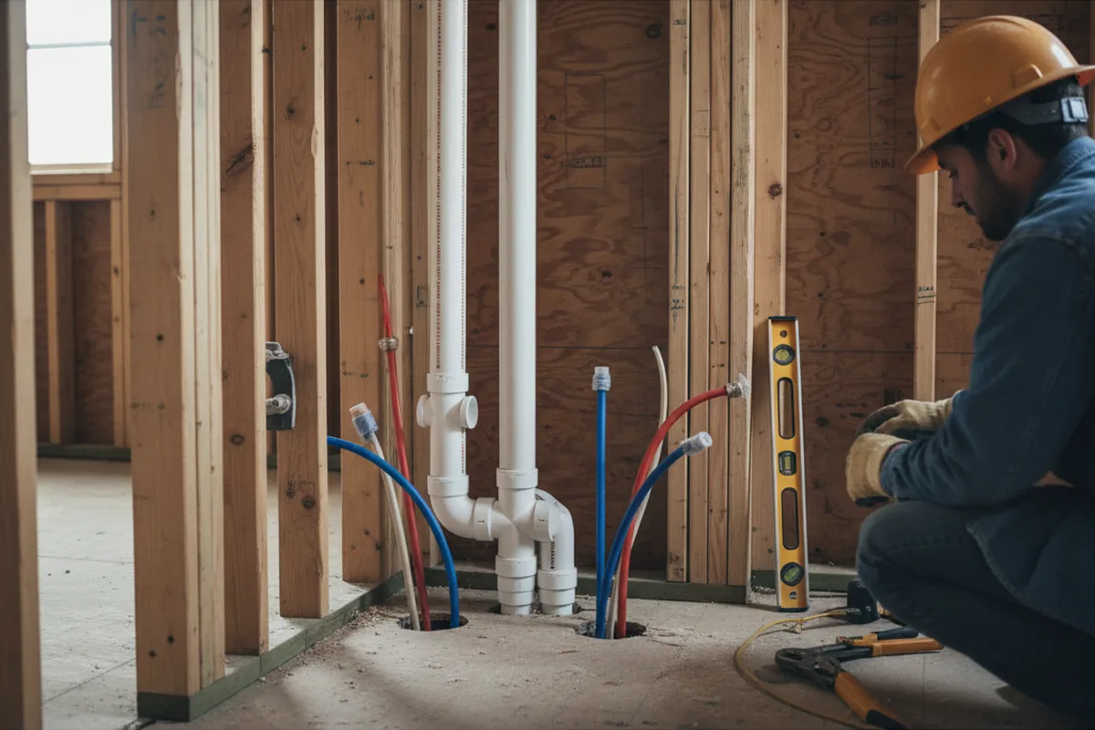 Drain and supply rough-in during Drain Cleaning in North Jackson